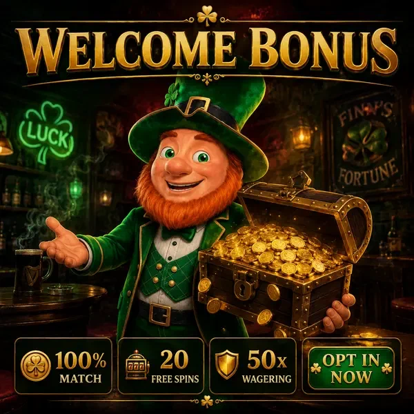 Player signing up for PotsOfLuck treasure chest overflowing with welcome bonus gold