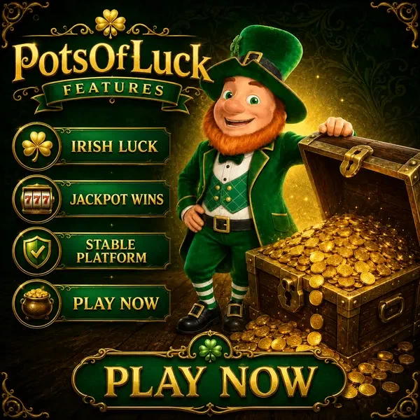 Mickey confidently opening treasure chest at PotsOfLuck Casino — golden coins cascade from jackpot win